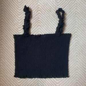 NWT PacSun Black Scrunch Crop Top